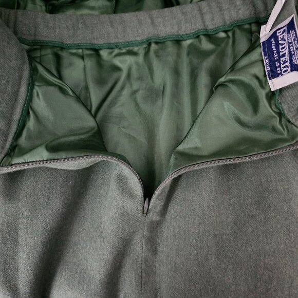 Pendleton Virgin Wool Single Breasted Lined Green Blazer Jacket Skirt Suit Set - Picture 9 of 13